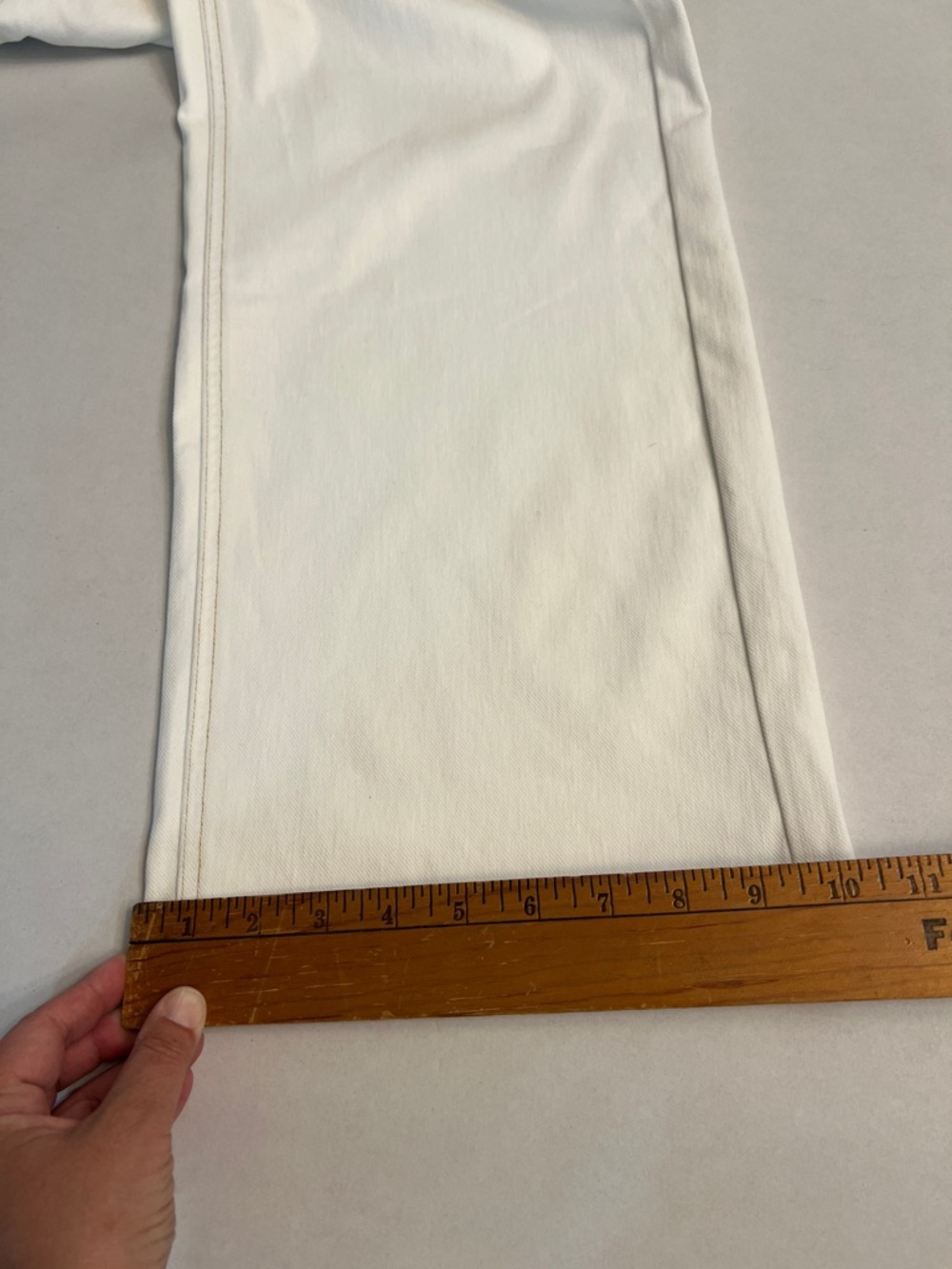 HALARA ASYMMETRIC WHITE STRETCH DENIM WIDE LEG JEANS PANTS  SIZE XS NEW - Picture 15 of 16